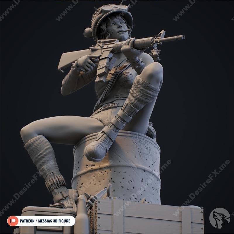 坦克少女 3D打印模型|Tank Girl – 3D Print Model STL