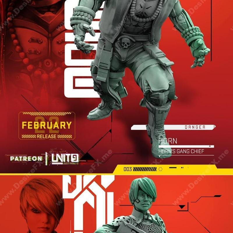 unit9二月2022作品：3D打印模型-动漫游戏角色设计|Unit9 February 2022 – 3D Print Model STL