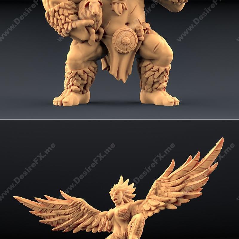 Cyclope与哈庇女——3D打印模型|Cyclope and Harpies – 3D Print Model STL