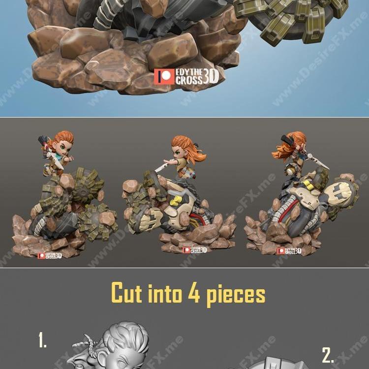 艾洛伊 无人区黎明 3D打印模型|Aloy – Horizon Zero Dawn (Chibi) – 3D Print Model STL