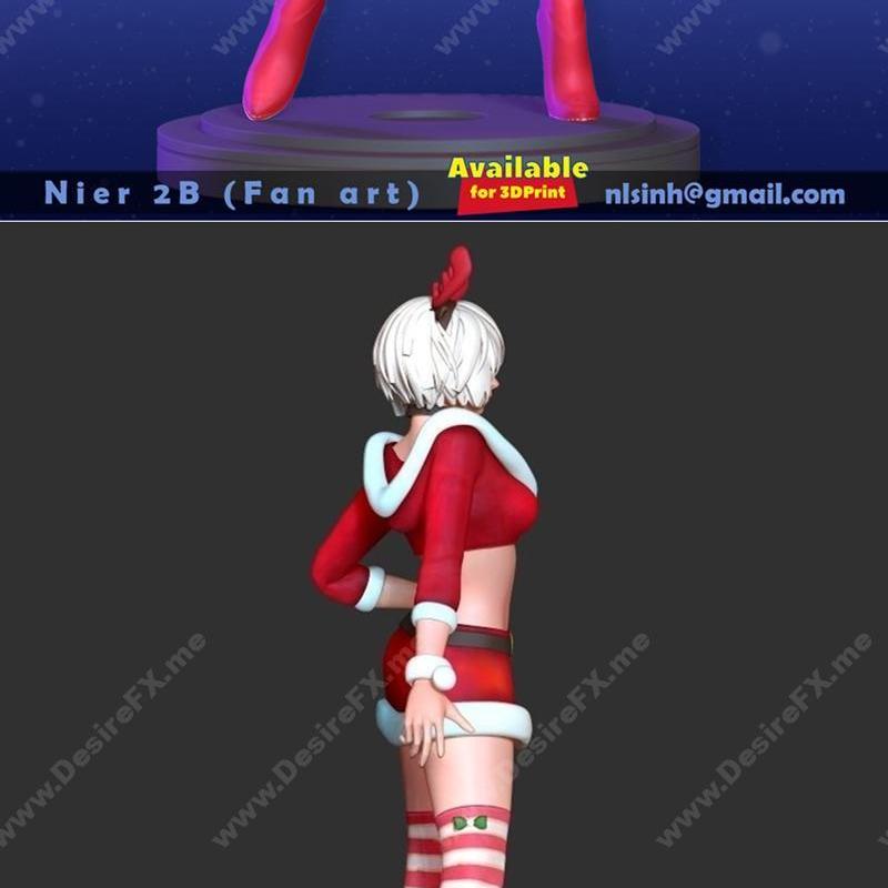 尼尔2B - 圣诞快乐 - 3D打印模型|Nier 2B – Merry Xmas – 3D Print Model STL