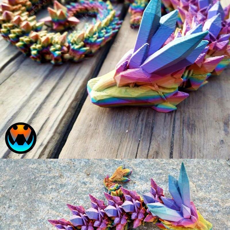 水晶龙 3D打印模型|Crystal Dragon – 3D Print Model