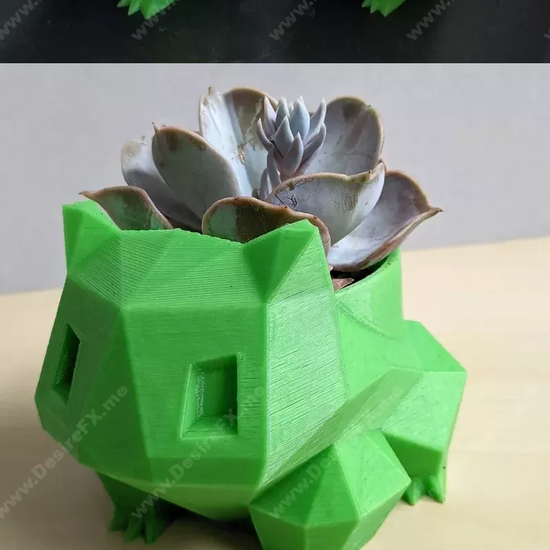 宝可梦植株精灵低多边形3D打印模型|Bulbasaur Planter Low Poly – 3D Print Model STL