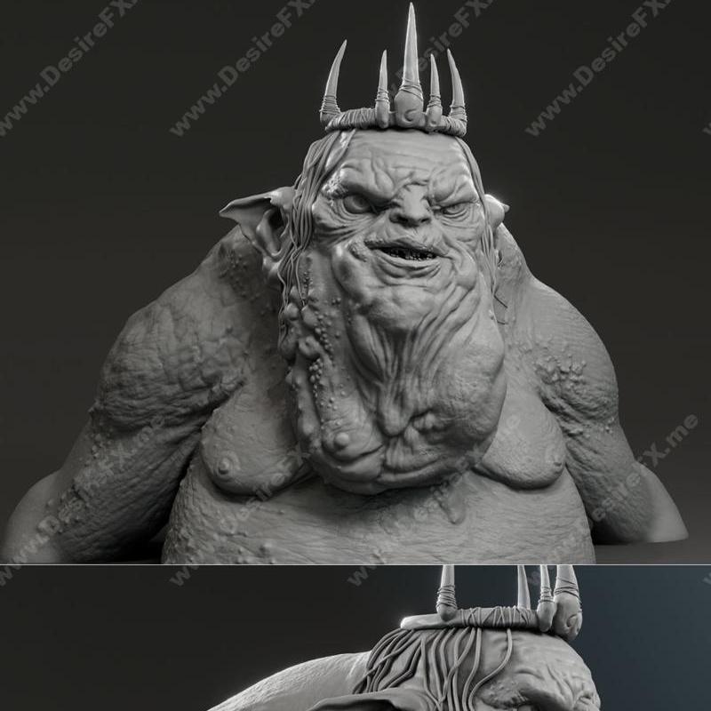 《霍比特人 咕噜王 3D打印模型》|Barry Humphries – Goblin King – The Hobbit An unexpected journey – 3D Print Model STL