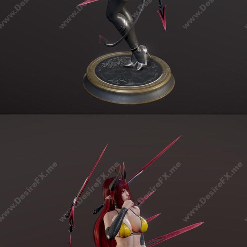 Daemon Girl 3D打印模型|Daemon Girl – 3D Print Model STL