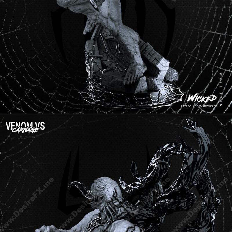 Venom 3D打印模型|Wicked – Marvel – Venom Sculpture – 3D Print Model