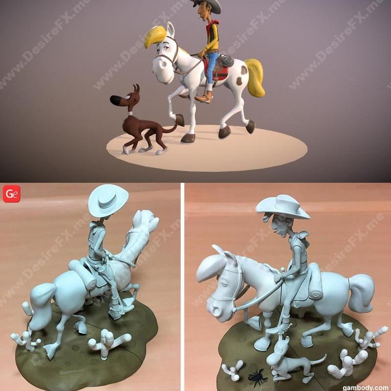 Luky Luke 3D打印模型|Luky Luke – 3D Print Model STL