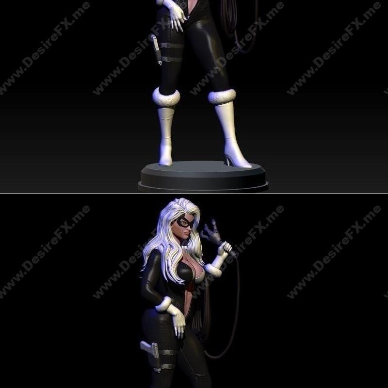 黑猫脱衣 3D打印模型|Black Cat Undressing – 3D Print Model STL