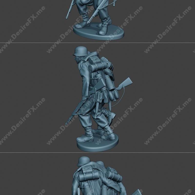 二战德国士兵救助伤员 G5 3D打印模型|German soldier ww2 help wounded G5 – 3D Print Model STL