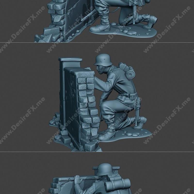 二战德国士兵G5步枪模型3D打印文件|German soldier ww2 cover down G5 – 3D Print Model STL