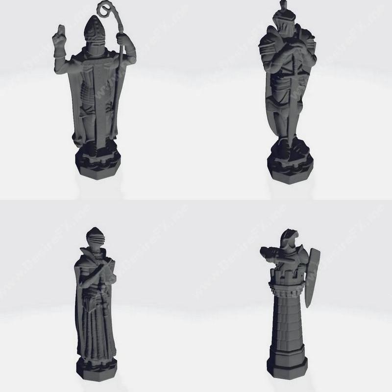 哈利波特3D打印棋盘模型|Harry Potter Wizard Chess Set – 3D Print Model STL