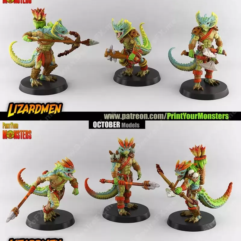 LIZARDMEN - 3D打印模型 - 石化生物战士|LIZARDMEN – 3D Print Model STL
