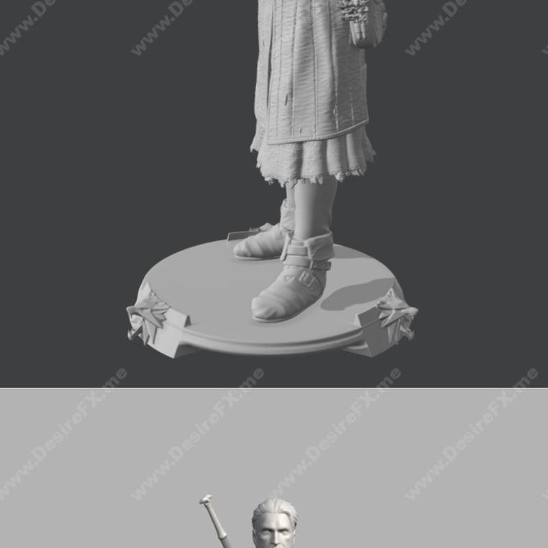 《巫师之白狼 伊梅尔·雷吉斯 3D打印模型》|Emiel Regis and Geralt of Rivia The Witcher White Wolf – 3D Print Model STL