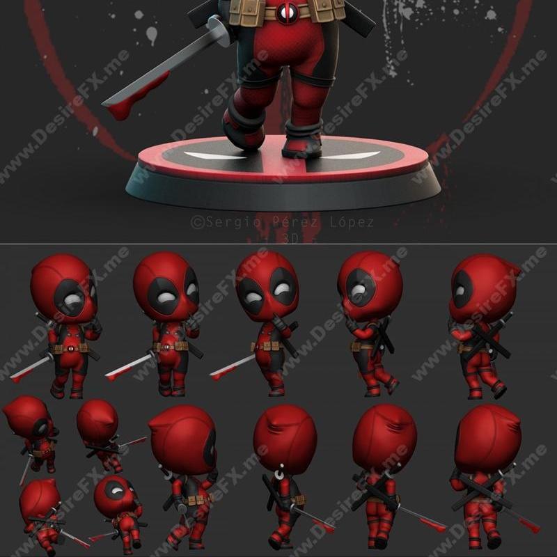 死侍萌系3D打印模型|Deadpool Chibi – 3D Print Model STL