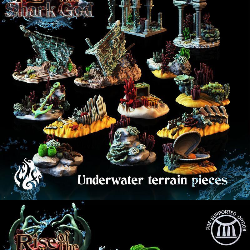 鲨神崛起 3D打印模型包|Rise of the Shark God” Bundle – 3D Print Model STL