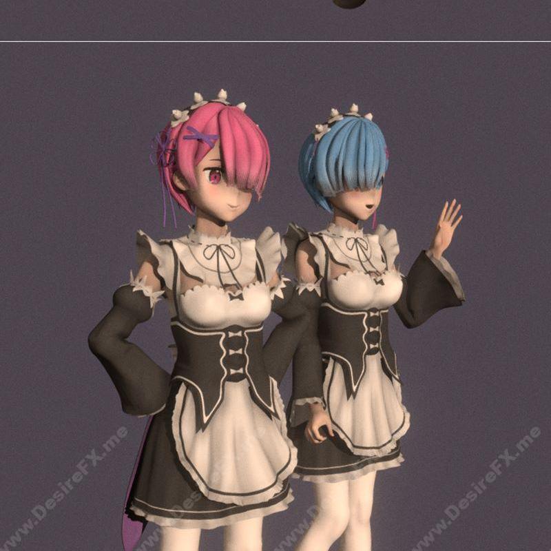 Rem Ram 03 与 Milli Vanilli 浓缩音乐会 3D打印模型|Rem Ram 03 and Milli Vanilli Concert Peach – 3D Print Model STL