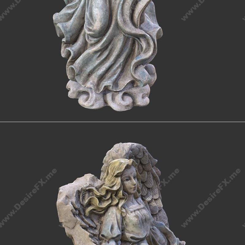 破碎之翼的天使——3D打印模型|Angel with A Broken Wing – 3D Print Model STL