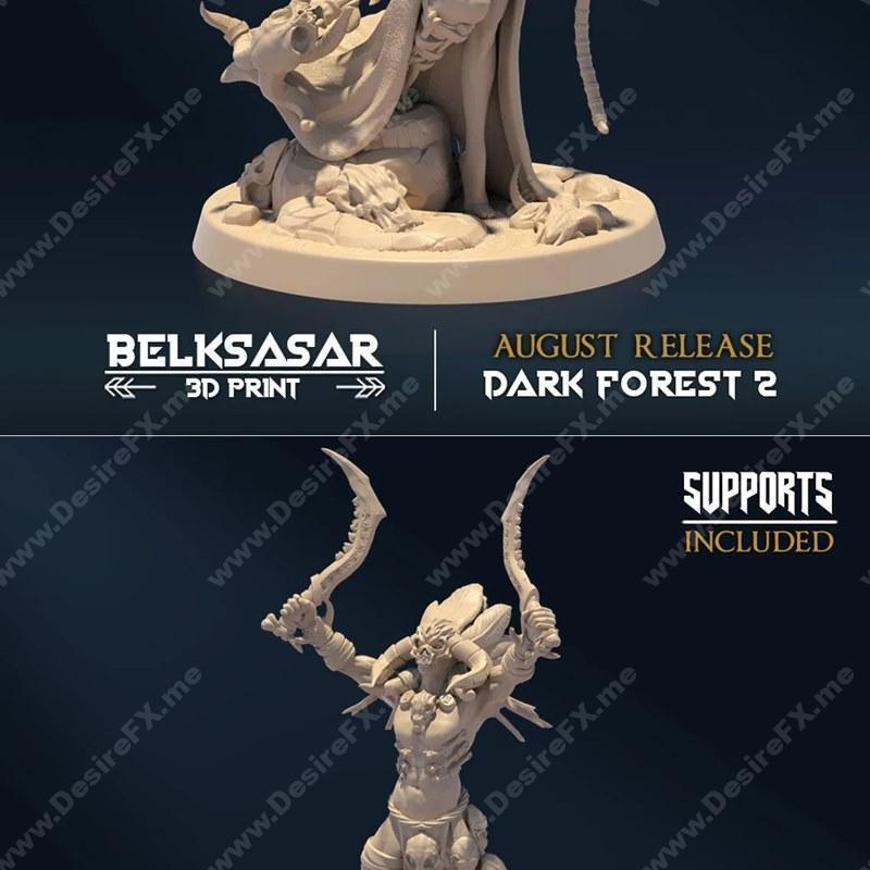 深境守卫者A与骨锤狂怒者B 3D打印模型|Deepkeeper Shaman A and Bonecrusher Berserker B – 3D Print Model STL