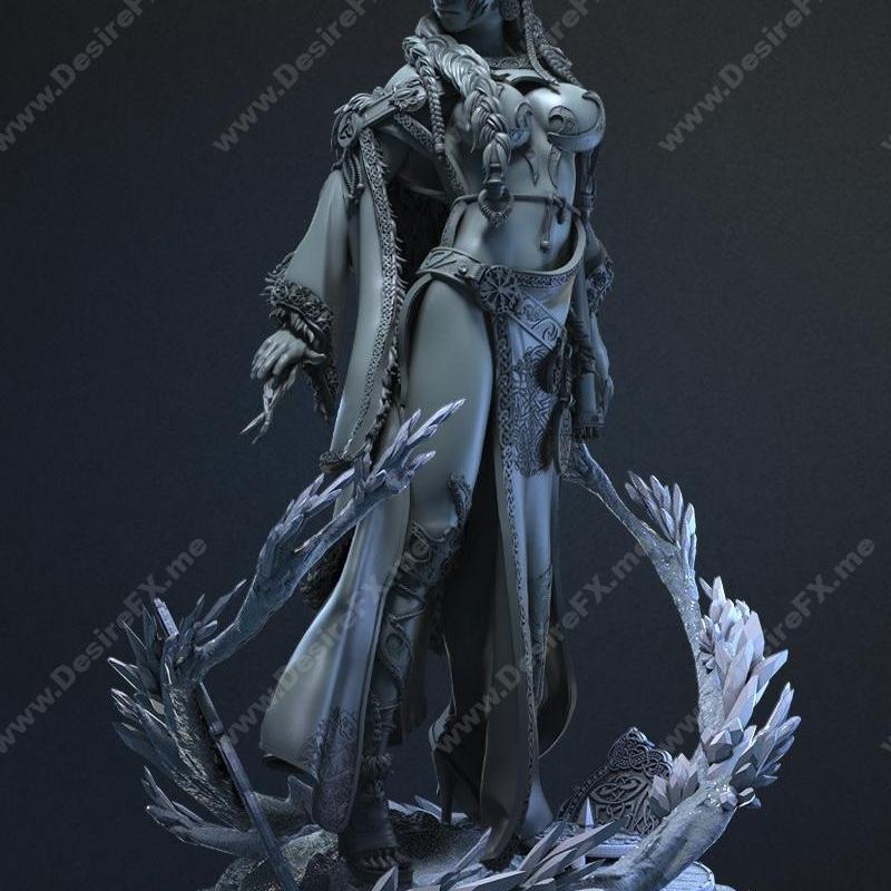 女性冻霜法师 3D打印模型|Female Cryomancer – 3D Print Model STL