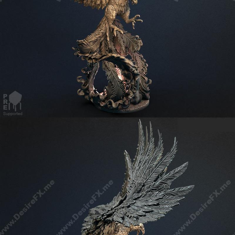 凤凰 3D打印模型 STL|Phoenix – 3D Print Model STL