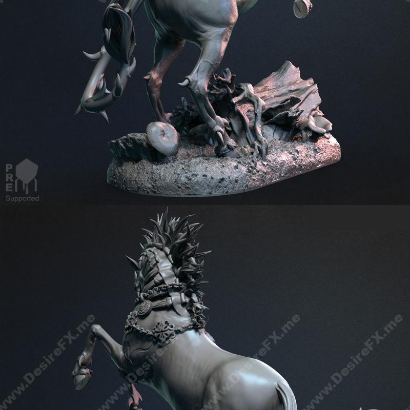 暗色独角兽 - 3D打印模型|Dark Unicorn – 3D Print Model STL