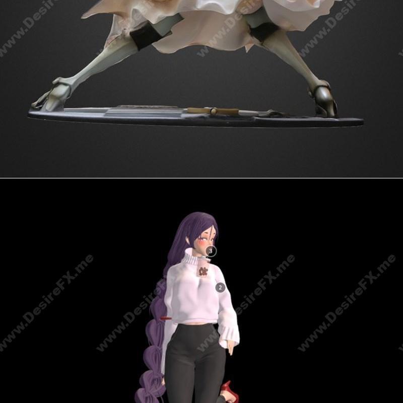 Saber莉莉 与 仁王雷神 3D打印模型|Saber Lily – Distant Avalon Figure and Minamoto No Raikou Statue – 3D Print Model STL