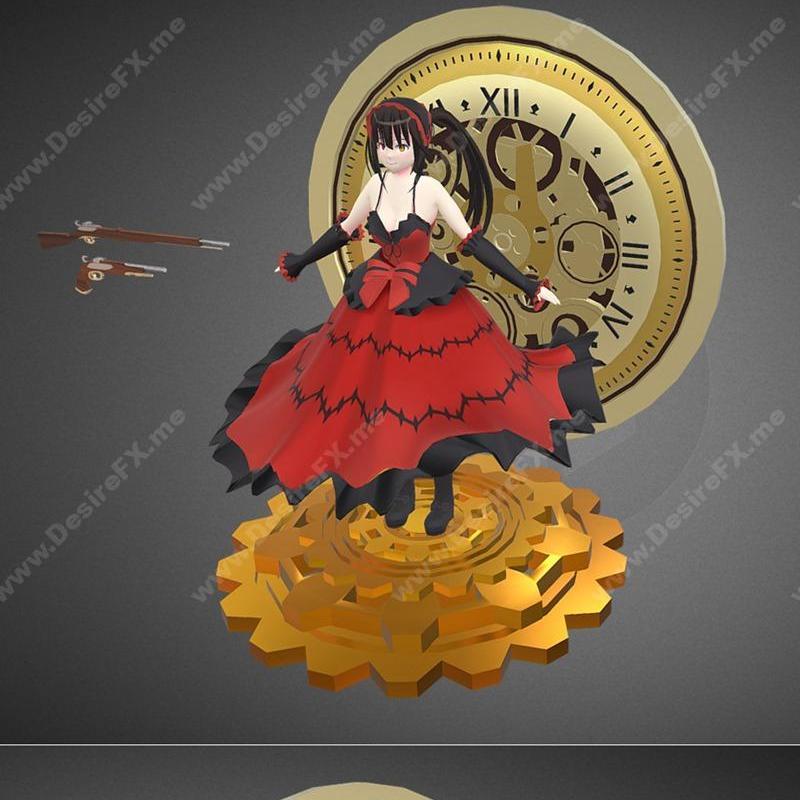 Date A Live - 神乐坂千春 - 3D打印模型|Date A Live – Kurumi Tokisaki – 3D Print Model STL