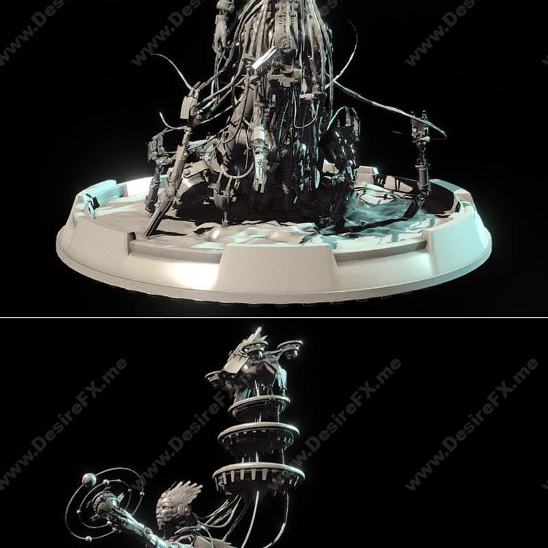 Overseer 7 - 3D打印模型：赛博朋克风格角色造型|Overseer 7 – 3D Print Model STL