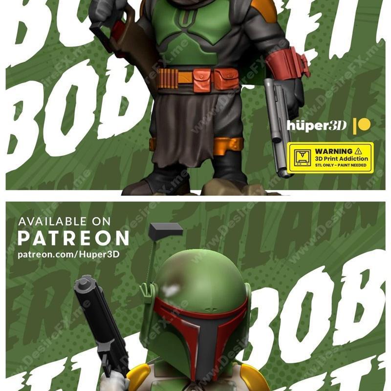 星战1-2-鲍伯费特 3D打印模型|Boba Fett – Star Wars v. 1-2 – 3D Print Model STL
