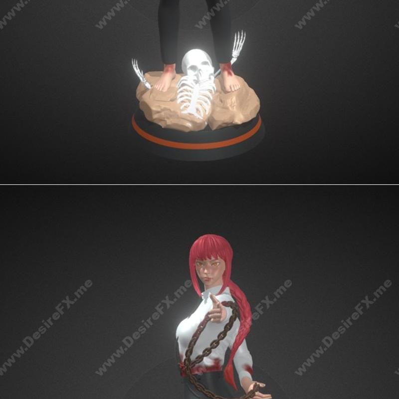 Makima 3D打印模型 | Chainsaw Man角色雕塑|Makima ChainSaw Man – 3D Print Model STL