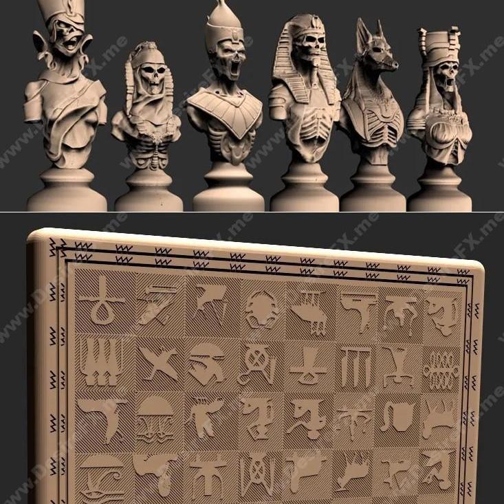 埃及棋 3D打印模型 STL|Egyptian Chess – 3D Print Model STL