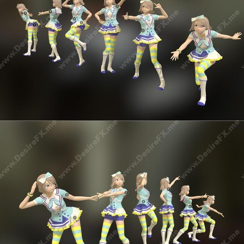 偶像6个姿势 - 3D打印模型STL|Idol 6 Poses – 3D Print Model STL