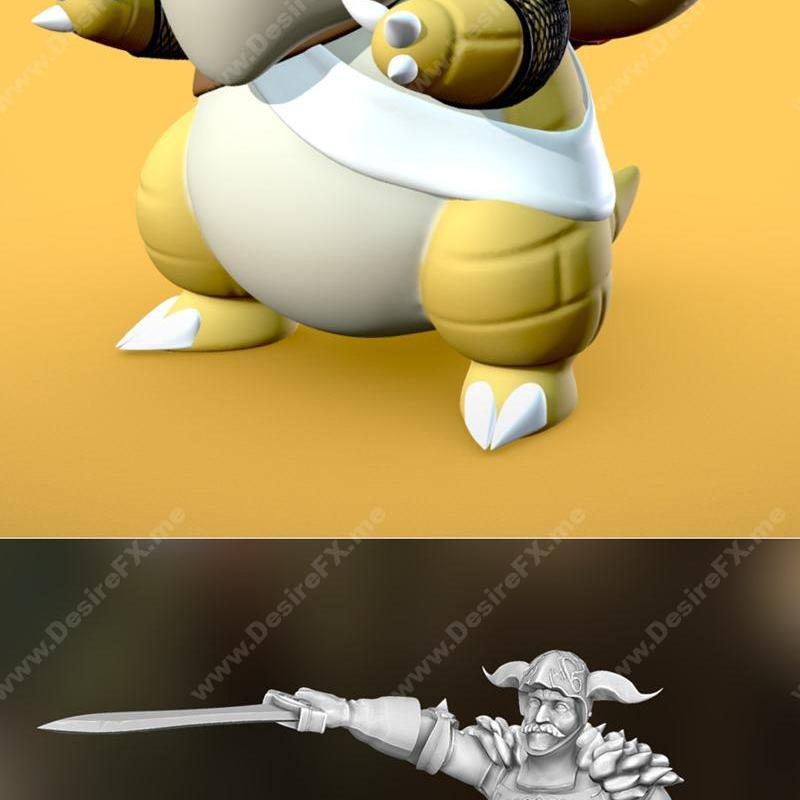 沙暴兽与卡卡罗特3D打印模型|Gaffgarion and Sandshrew Gaara – 3D Print Model STL