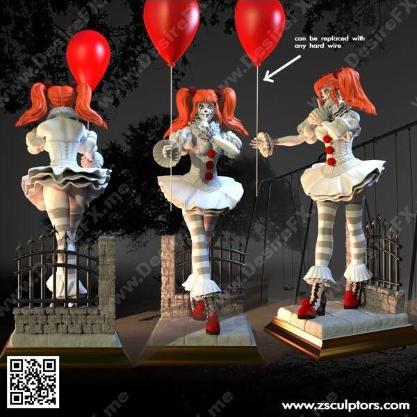 Lady Pennywise 3D打印模型|Lady Pennywise – 3D Print Model STL