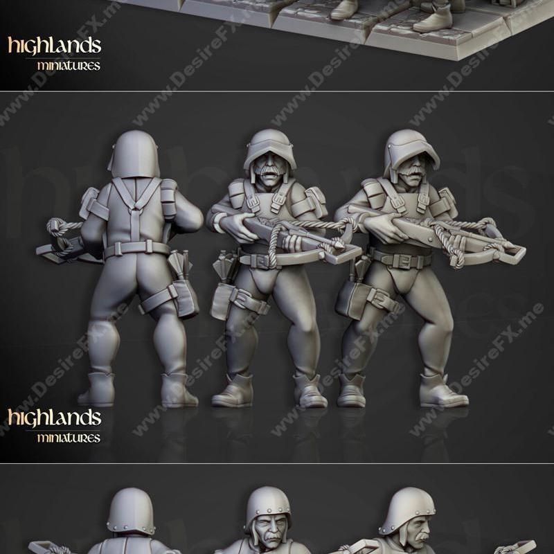 高地迷你模型-日落-crossbowman 3D打印模型|Highlands Miniatures – Sunland Crossbowman – 3D Print Model STL