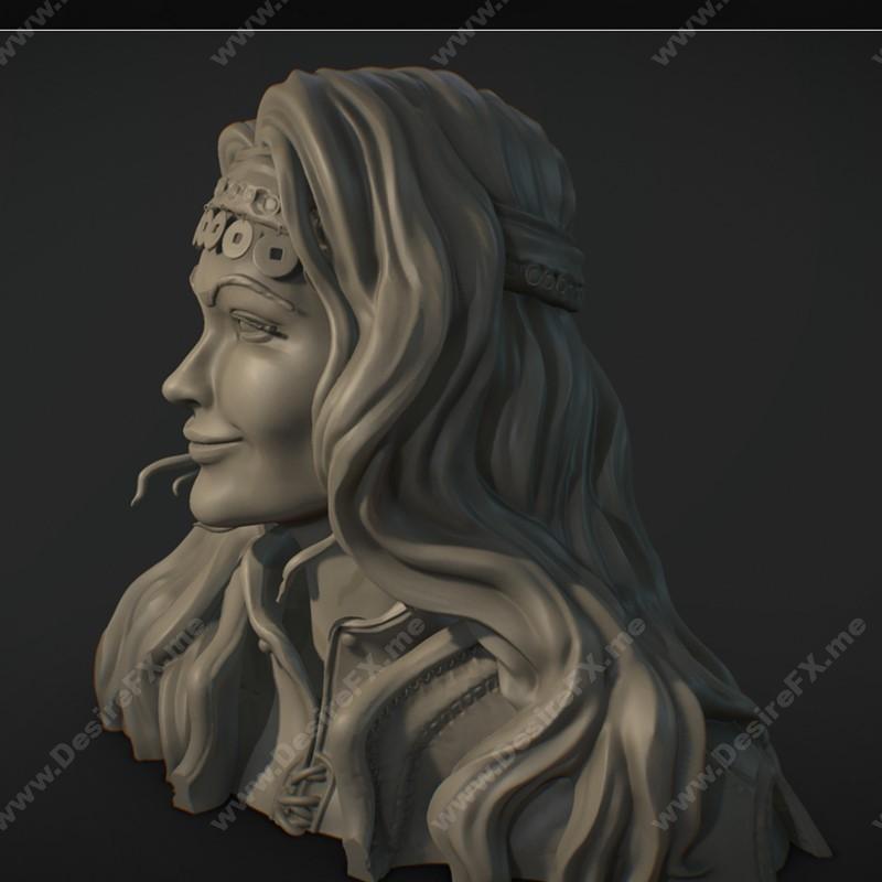 精灵法师与吸血鬼猎手3D打印模型|Elf Mage and Vampire Huntress Bust – 3D Print Model STL