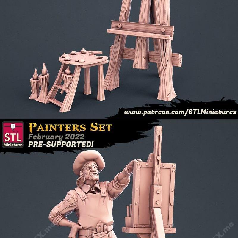 STL迷你模型：鞋匠、画家、奴隶商人角色3D打印造型|STL Miniatures – Shoemakrs, Painters, Slave Merchant – 3D Print Model STL