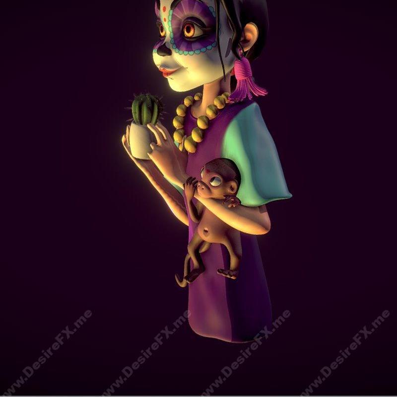 Katrina概念设计与发型 09 - 3D打印模型STL|Katrina concept and Hair 09 – 3D Print Model STL