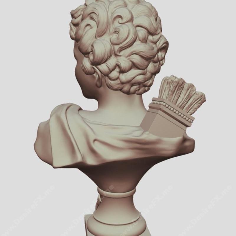 丘比特与精灵少女立体模型 3D打印雕塑|Bust of Cupid and Elven maiden bust – 3D Print Model STL