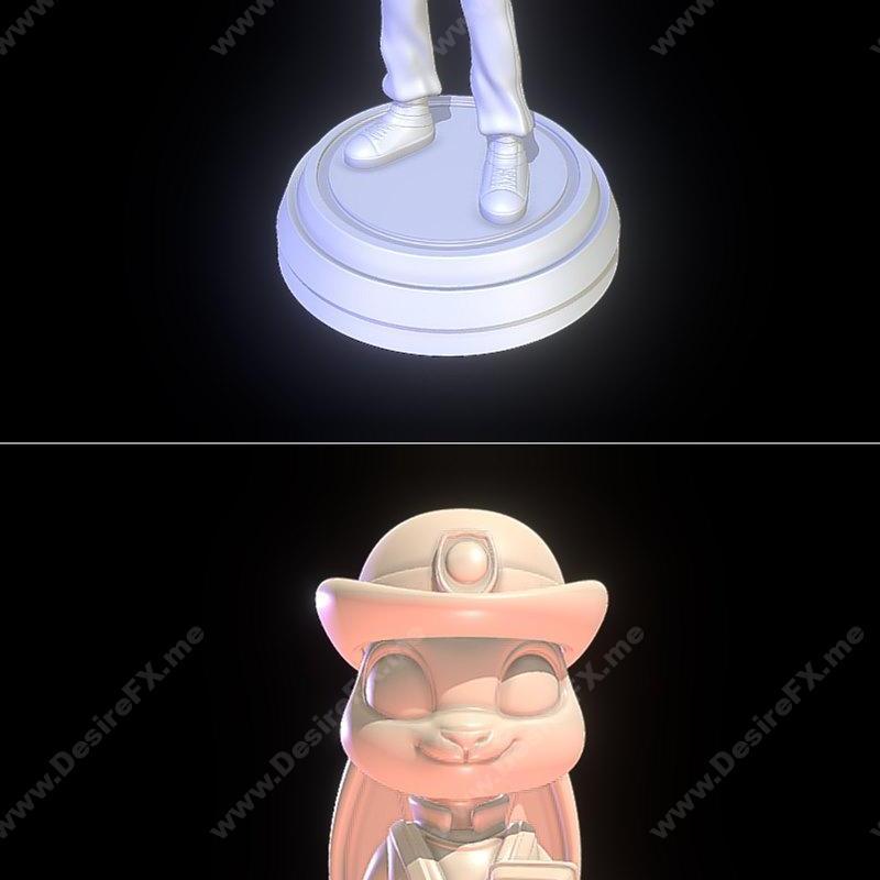 《疯狂动物城》玉兔警官 3D打印模型|Porsha Crystal – Sing 2 and Judy Hopps Meter Maid – Zootopia – 3D Print Model STL