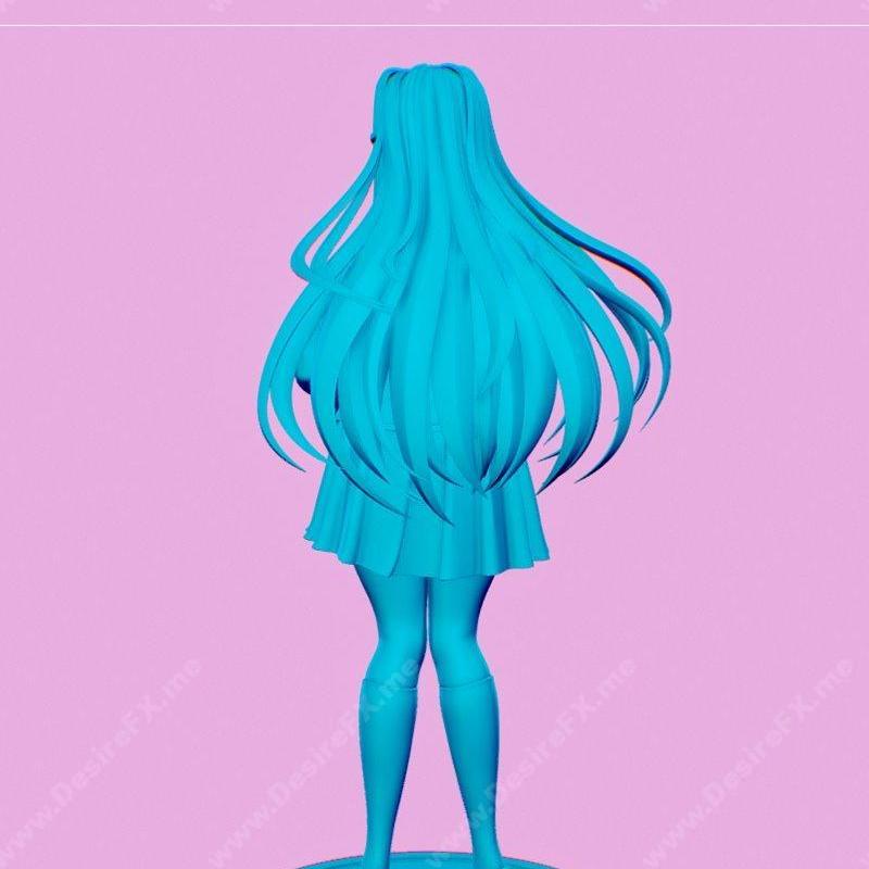 唯舞文学社与莫娜卡——3D打印模型|Yuri – Doki Doki Literature Club and Monika – Doki Doki Literature Club – 3D Print Model STL