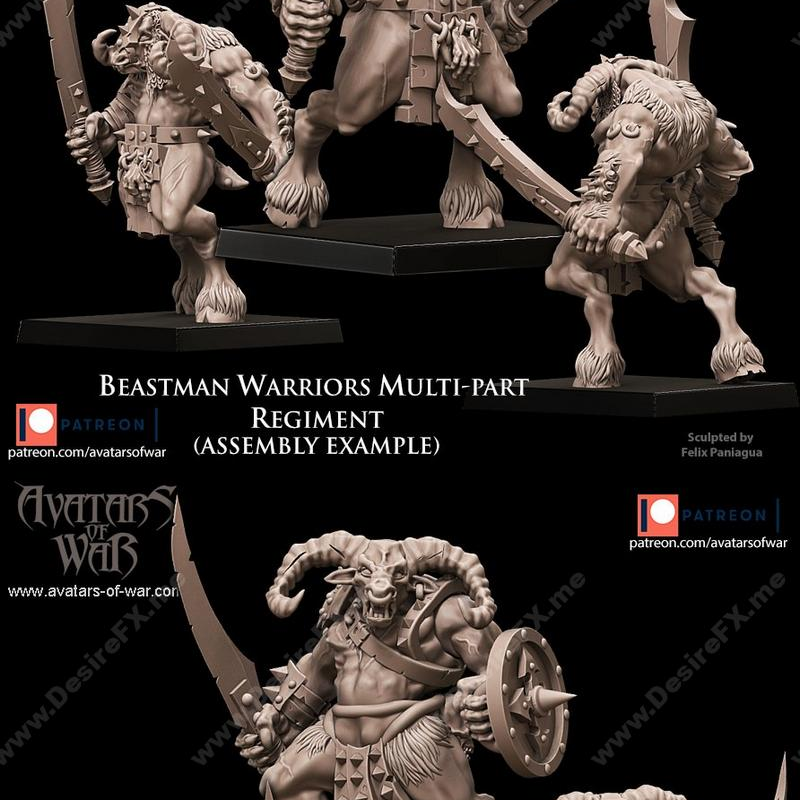 战争之兽——兽人战士 3D打印模型|Avatar of War – Beastman Warriors – april 2022