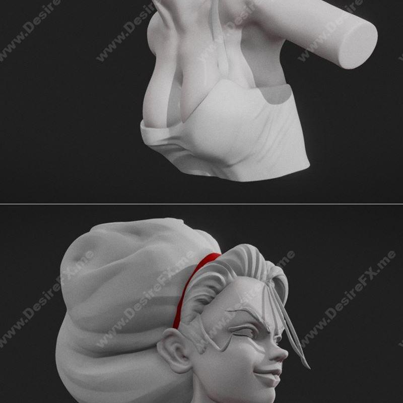 龙珠3D打印模型：悟空雕塑|Dragonball Launch Sculpt – 3D Print Model STL