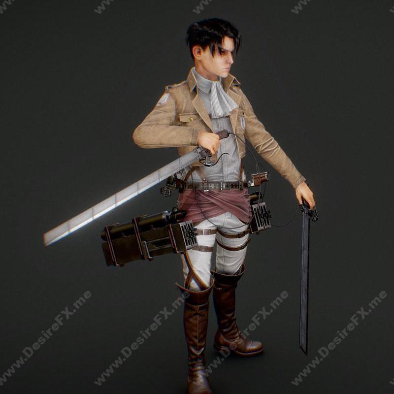 Evangelion 02 与利维·阿克曼 3D打印模型|Evangelion Unit 02 and Levi Ackerman – 3D Print Model STL