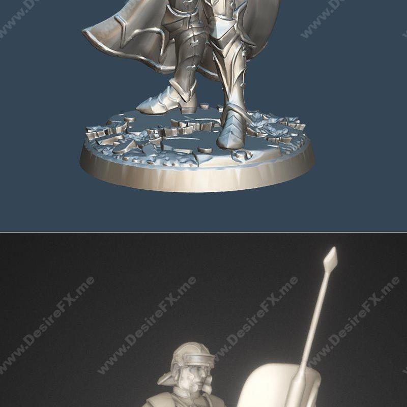 全副武装的国王与莉维亚 3D打印模型|King in full Armor and Livia