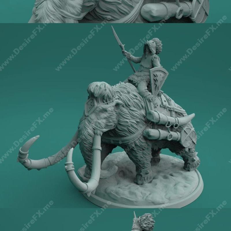 巨兽骑手3D打印模型|Mammoth Rider