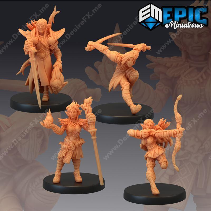 史诗迷你系列——精灵与小矮人3D打印模型|Epic Minis – Elves & Goblins