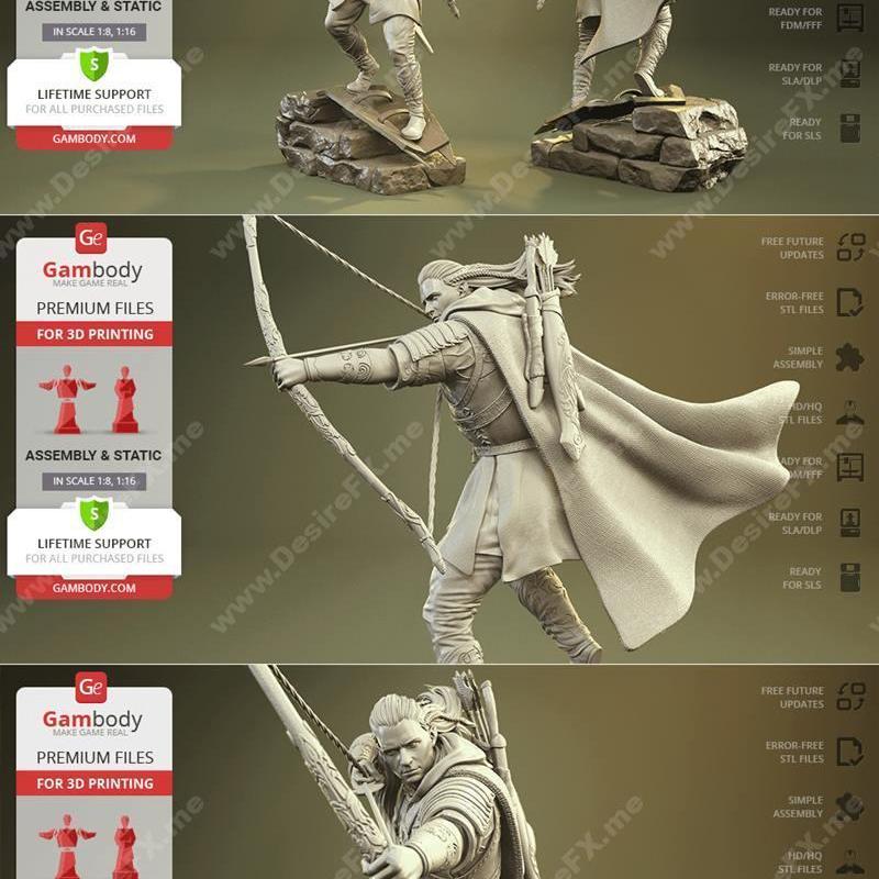 精灵洛索斯——指环王——欧兰多·布鲁姆——3D打印模型|Legolas – The Lord of the Rings – Orlando Bloom – 3D Print Model – GamBody STL
