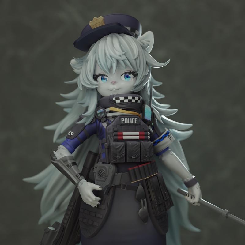 Rubim尼克佩毛绒版3D打印模型|Rubim – Nikke poli furry version – 3D Print Model STL